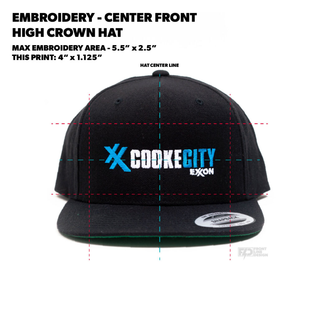 Embroidery Art Guidelines High Crown Snapback
