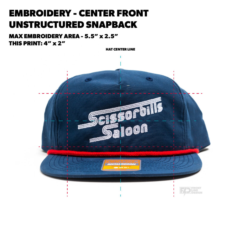 Embroidery Art Guidelines - Ustructured Snapback